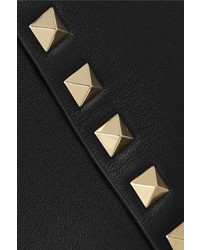 schwarze und goldene beschlagene Shopper Tasche aus Leder von Valentino
