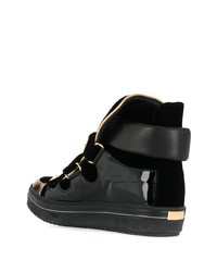 schwarze und goldene hohe Sneakers aus Leder von Giuseppe Zanotti