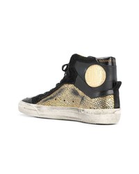 schwarze und goldene hohe Sneakers von Golden Goose Deluxe Brand