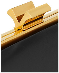 schwarze und goldene Leder Clutch von Nina Ricci