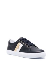 schwarze und goldene Leder niedrige Sneakers von Lauren Ralph Lauren