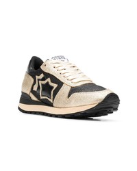 schwarze und goldene niedrige Sneakers von atlantic stars