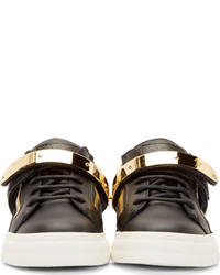 schwarze und goldene niedrige Sneakers von Giuseppe Zanotti