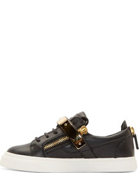 schwarze und goldene niedrige Sneakers von Giuseppe Zanotti