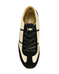 schwarze und goldene niedrige Sneakers von Philippe Model