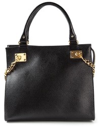 schwarze und goldene Shopper Tasche aus Leder von Sophie Hulme