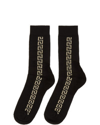 schwarze und goldene Socken von Versace