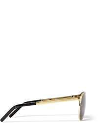 schwarze und goldene Sonnenbrille von Saint Laurent