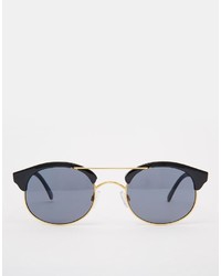 schwarze und goldene Sonnenbrille von Asos