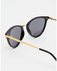 schwarze und goldene Sonnenbrille von Asos