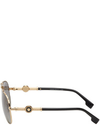 schwarze und goldene Sonnenbrille von Versace