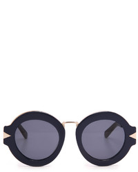 schwarze und goldene Sonnenbrille von Karen Walker
