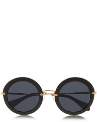 schwarze und goldene Sonnenbrille von Miu Miu