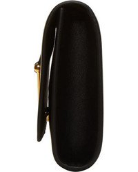 schwarze und goldene verzierte Leder Clutch von Saint Laurent