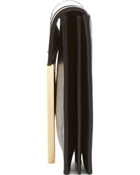 schwarze und goldene verzierte Leder Clutch von Versus
