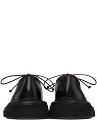 schwarze und silberne Leder Derby Schuhe von Marsèll