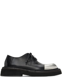 schwarze und silberne Leder Derby Schuhe von Marsèll