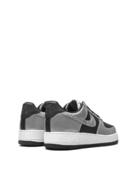 schwarze und silberne Leder niedrige Sneakers von Nike