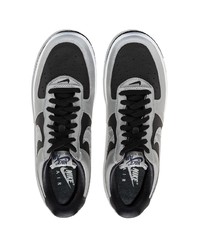 schwarze und silberne Leder niedrige Sneakers von Nike