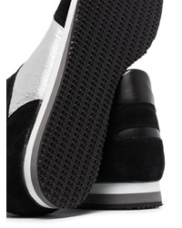 schwarze und silberne Segeltuch niedrige Sneakers von Comme Des Garcons SHIRT