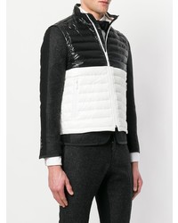 schwarze und weiße ärmellose Jacke von Thom Browne