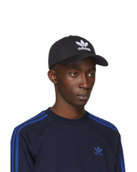 schwarze und weiße Baseballkappe von adidas Originals