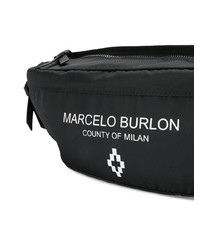 schwarze und weiße Bauchtasche von Marcelo Burlon County of Milan