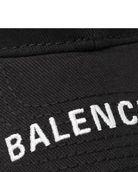 schwarze und weiße bedruckte Baseballkappe von Balenciaga