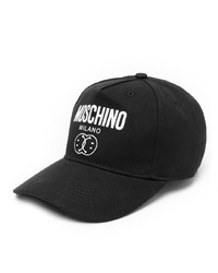 schwarze und weiße bedruckte Baseballkappe von Moschino