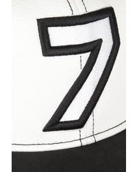 schwarze und weiße bedruckte Baseballkappe von Karl Lagerfeld