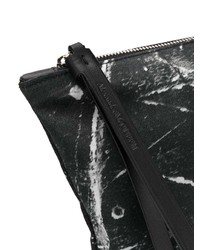 schwarze und weiße bedruckte Clutch Handtasche von Alexander McQueen