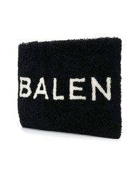 schwarze und weiße bedruckte Clutch von Balenciaga