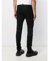 schwarze und weiße bedruckte enge Jeans von DSQUARED2