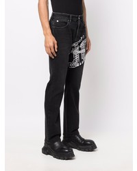 schwarze und weiße bedruckte Jeans von Just Cavalli