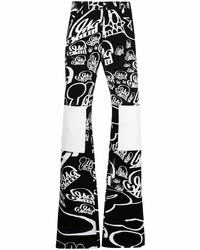 schwarze und weiße bedruckte Jeans von Off-White