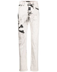 schwarze und weiße bedruckte Jeans von Philipp Plein