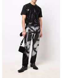 schwarze und weiße bedruckte Jeans von Givenchy