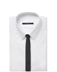 schwarze und weiße bedruckte Krawatte von Saint Laurent