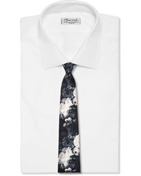schwarze und weiße bedruckte Krawatte von Alexander McQueen