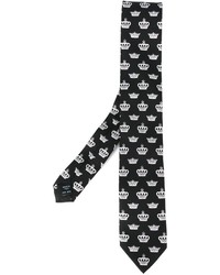 schwarze und weiße bedruckte Krawatte von Dolce & Gabbana