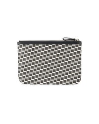 schwarze und weiße bedruckte Leder Clutch Handtasche von Pierre Hardy