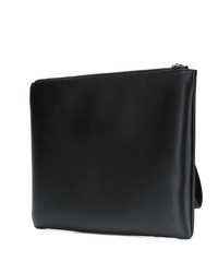 schwarze und weiße bedruckte Leder Clutch Handtasche von Valentino