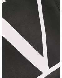 schwarze und weiße bedruckte Leder Clutch Handtasche von Valentino