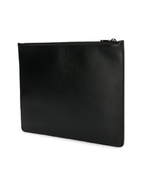schwarze und weiße bedruckte Leder Clutch Handtasche von Dolce & Gabbana
