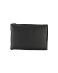 schwarze und weiße bedruckte Leder Clutch Handtasche von Balenciaga