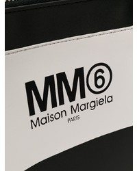 schwarze und weiße bedruckte Leder Clutch von MM6 MAISON MARGIELA