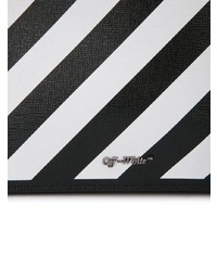 schwarze und weiße bedruckte Leder Clutch von Off-White