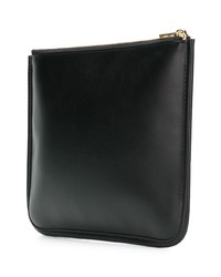 schwarze und weiße bedruckte Leder Clutch von A.P.C.