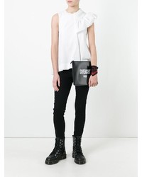 schwarze und weiße bedruckte Leder Clutch von Givenchy