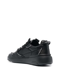 schwarze und weiße bedruckte Leder niedrige Sneakers von Givenchy